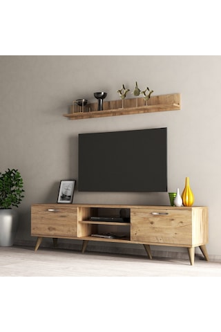 Mega 180 Lik L Raflı Tv Ünitesi Çam - Tvu0102