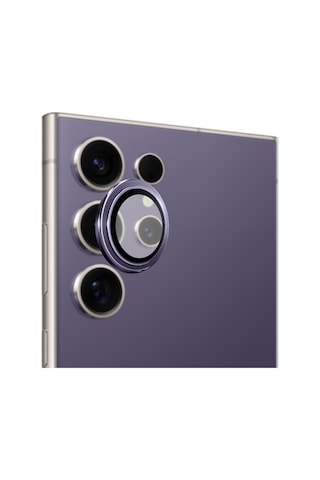 Safeus Safir Temperli Kamera Lens Koruyucu, Samsung Galaxy S24 Ultra İle Uyumlu Mor
