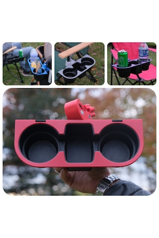 Bardak Tutucu Bardaklık Kamp Sandalyesi Aparat Kırmızı Renk Kırmızı