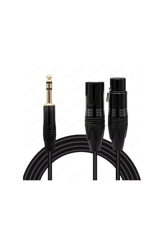 6.35 Mm Trs Erkek To 3-pin Xlr Dişi + Erkek Ses Kablosu - 1.5 Met