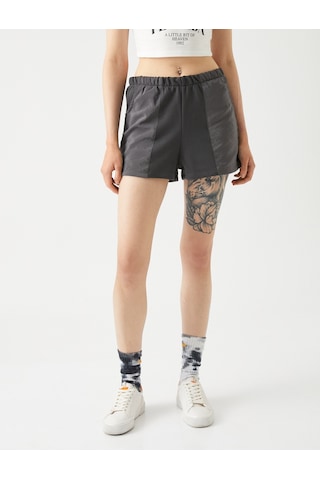 Koton Mini Şort Beli Lastikli Cep Detaylı Gri 3sal40132ık 3SAL40132IK031 Gri