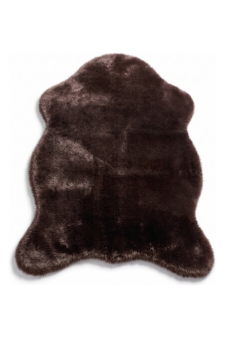 Merplush Peluş Post Halı 120x150 Cm Süet Taban Yumuşak Kürk Görünümlü Yatak Odası Halısı Acı Kahve