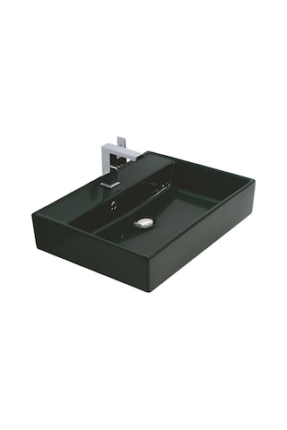 Alvit Architect 38 x 50 CM Tezgah Üstü Lavabo Parlak Siyah