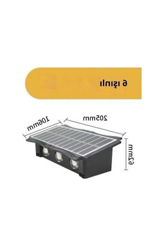 Opulentliving Çift Taraflı Güneş Enerjili Duvar Lambası - 6 Işın Rgb, Su Geçirmez Bahçe, Dış Mekan, Peyzaj İçin RGB