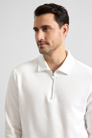 Süvari Beyaz Regular Düz Yarım Balıkçı Yaka Sweatshirt Sw2013700003-bey Beyaz