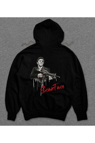 Scarface Yaralı Yüz Mafia Gun's Sweatshirt Unisex Kapüşonlu Hoodie 001