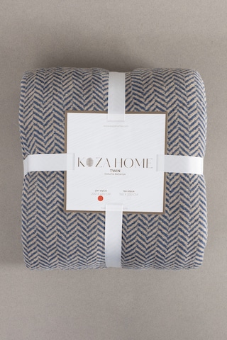 Twin Battaniye Soft Pamuklu Çift Kişilik Battaniye Kahve Mavi 200 Kahve Mavi