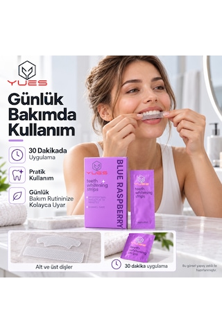 Yues Nt-fs Pap Diş Beyazlatma Bandı 14 Şerit Blue Raspberry