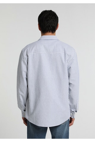 Colin's Colins Regular Fit Shirt Neck Çizgili Erkek Mavi Uzun Kol Gömlek Cl1082021 Q1.v1 Ble