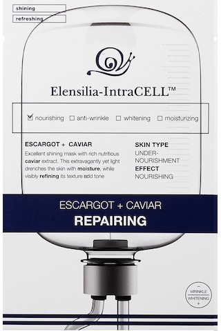 Elensilia Escargot Havyar Onarıcı Nemlendirici Yaprak Maske Intracell Caviar Repairing Mask