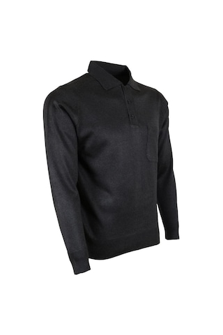 Erkek Füme Kazak Polo Yaka Yünlü Klasik Normal Kesim Rar00646