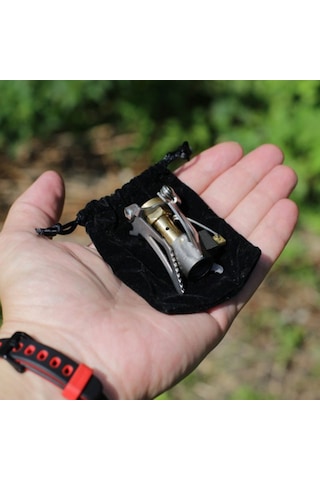 Jzcat 45g Süper Hafif Cep Açık Pişirme Brülör Katlanır Kamp Gaz Sobası Gümüş