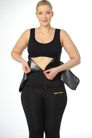 Fitformgiyim Waist Terleten Termal Sauana Etkili Balenli Spor Bel Korsesi Siyah
