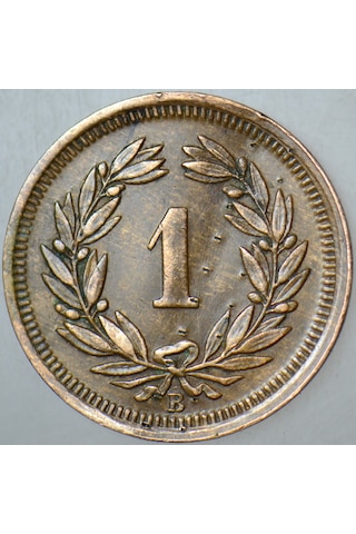 İsviçre 1 Rappen 1934 Hafif Yamuk.