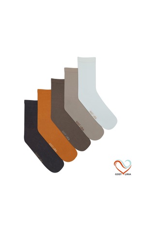 Gost Liria- 5 Li Renkli Ribanalı Unisex Soket Çorap Gos28 Çok Renkli