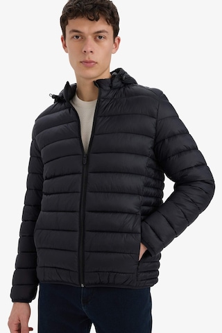 Defacto Su Geçirmez Slim Fit Dar Kesim Kapüşonlu Fermuarlı Şişme Mont N4661az25aubk27 Siyah