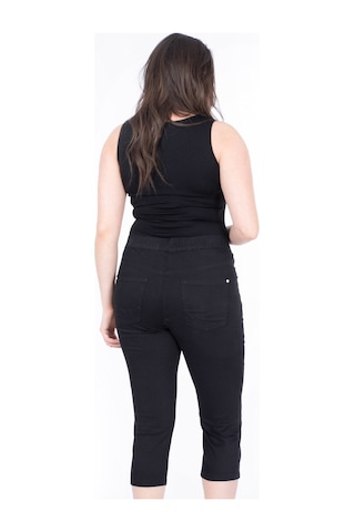 Myline Beli Lastikli Kapri Pantolon - Siyah