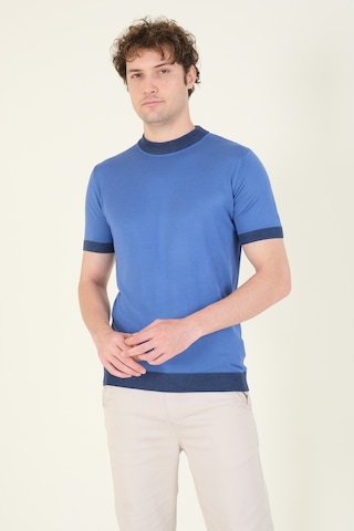 Giyim Dünyası Erkek Yarım Balıkçı Merserize T-shirt Mavi 001
