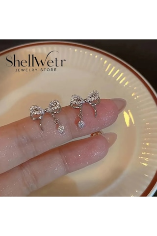 Glambow Fiyonklu Küpe, Kadın Küpe Gümüş Kaplama Sevgililer Günü , Annenize Verilecek En Güzel Hediye Gümüş