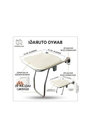 Mayaglory Katlanabilir Engelli Duş Oturağı - 304 Kalite Paslanmaz Çelik, Duvara Monte Yaşlı Ve Bedensel Engelli Banyo Taburesi, Duş Oturak Açık Ceviz