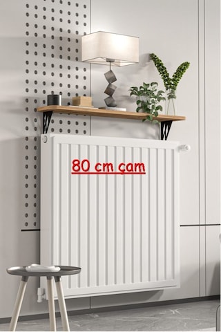 Montajsız Çam Petek Üstü Metal Raf, Kalorifer Peteği Raf Dresuar Uçan Raf 80 Cm 20080