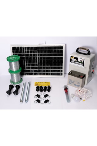 Elektrikli Çit 24ah-set7 Domuz Kovucu Cihazı 50 Watt Paneli 1000