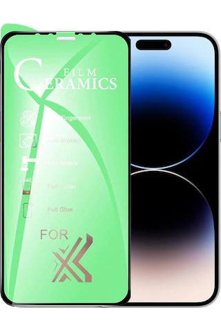 Apple Uyumlu iPhone 14 Pro Max Ekran Koruyucu 9d Seramik Nano Tam Kaplayan Kavisli Kırılmaz