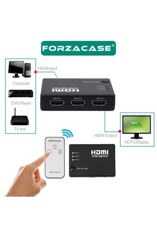 Forzacase 3in1 Kumandalı Hdmı Çoklayıcı Switch 1080p - Fc1112