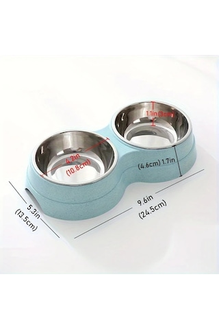 Maxaccess Paslanmaz Çelik Çift Kedi Köpek Kabı A Sku Kaymaz Taban Yemek Su Kabı Kolay Temizlik