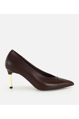 Hotiç Kadın Kahverengi Gold Topuk Detaylı İnce Topuklu Stiletto 01ayh332680a480 01ayh332680a480