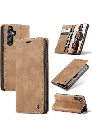 Samsung Galaxy A56 5g Kılıfı Caseme 013 Serisi Kart Tutucu Stand Deri Telefon Kılıfı Çok Renkli