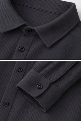 Ahengim Erkek Çocuk Modern Kesim Beyaz Polyester Basic Gömlek Ak8789 Siyah