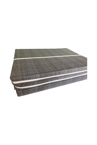 Viphomeconcept Katlanır Yer Yatağı Sünger Yatak Gri Siyah Çizgili 80X180 Cm-7 Cm