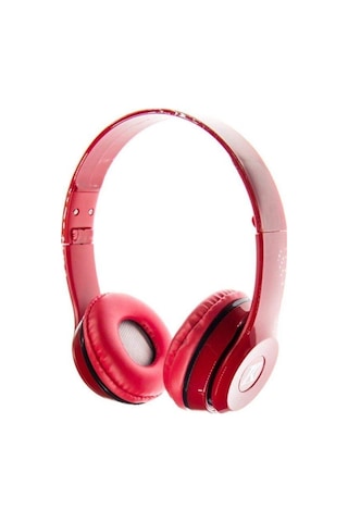Kırmızı Kulak Üstü Portatif Katlanır Stereo Kulaklık Standart
