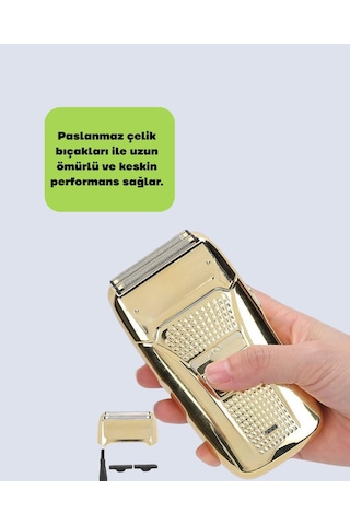 Altın Kaplama Kablolu Erkek Tıraş Makinesi Favori Aparatlı