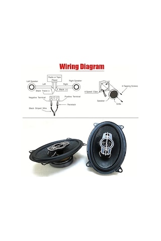 Xuweiwei At-f4664 2 Adet 4x6 Inç 640w Yüksek Güçlü Otomobil Hıfı Koaksiyel Hoparlörler