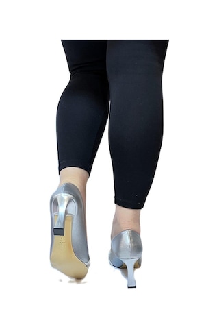 Fiyra 7051 Nml Gümüş Taşlı Kadeh 7cm Topuklu Bayan Stiletto Ayakkabı Gümüş