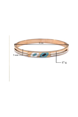 Bz 316l Çelik Rose Taşlı Nazar Boncuklu Spor Kelepçe Blz-450 Rose Gold