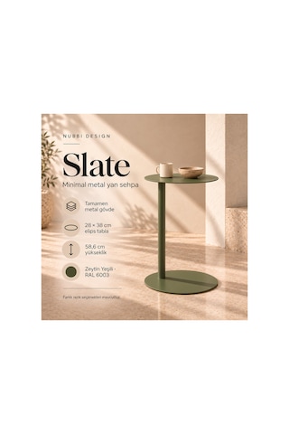 Slate Metal C Sehpa Modern Tasarım Elips Tablalı Minimalist Koltuk Yanı Sehpa Yeşil - 935314037 Yeşil Slate Metal C Sehpa Modern Tasarım Elips Tablalı Minimalist Koltuk Yanı Sehpa Yeşil - 935314037 Yeşil