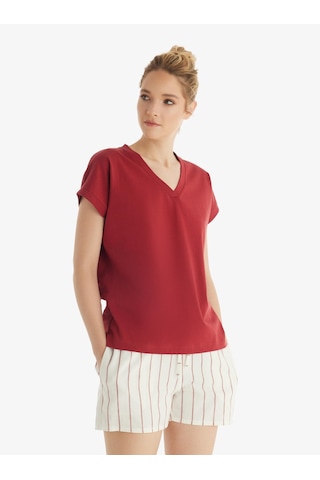 Blackspade Kadın Kısa Kol Şortlu Bordo Pijama Takımı 60553-59 bordo