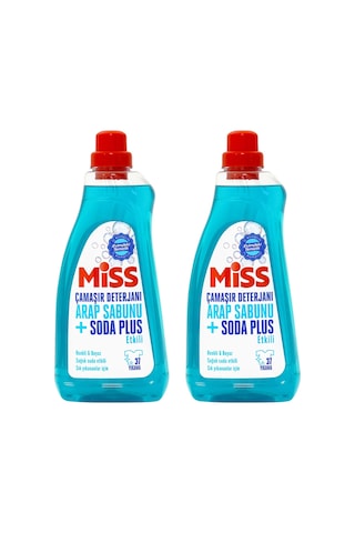 Miss Sıvı Çamaşır Deterjanı Arap Sabunu + Soda Etkili 1.5 Lt 2 Li 1500 ML