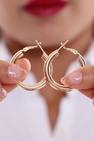 Bombe Halka Küpe Altın Renk 1 No Çok Renkli