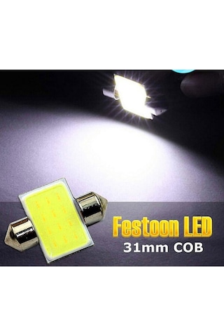 2 Adet 31mm Araç Iç Park Sofit Lamba Oto Plaka Tavan Ampul 12 Cob Ledli