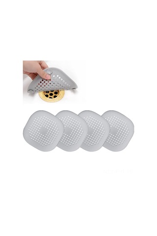 Hangfox Silikon Su Tüpü Filtresi, Multifonksiyonel Tıkanıklık Önleyici, Süspansiyonlı, Mutfak/banyo Kullanıma Uygun, Gri Renk, 4 Adet Set Diğer