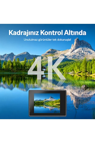 Bix Pulse 2 Wi-fi 4k 30fps Aksiyon Kamerası 20 Mp Web Kamera Modlu 30 Metre Su Geçirmez Kılıflı Bisiklet Motosiklet Vlog Kamerası Siyah