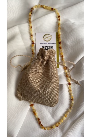 Yetişkin Kehribar Kolye Sarı