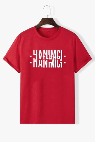 Flood Of Style Unisex Hanımcı Baskılı T-shirt Kırmızı