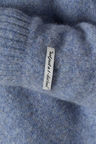 About Blank Mohair Örgü Logo Kazak, Intarsia Logolu Tasarım Mavi