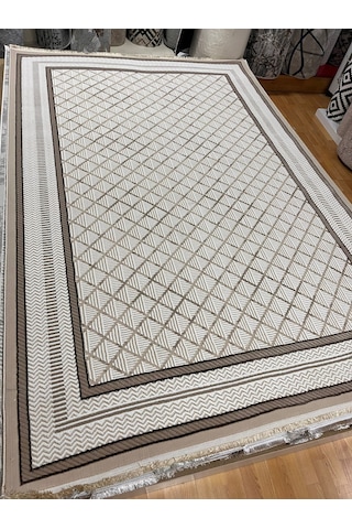 Bertuğ Halı Ada Serisi 09 Salon Oturma Odası Halısı 6m2 200x290 Krem - Vizon
