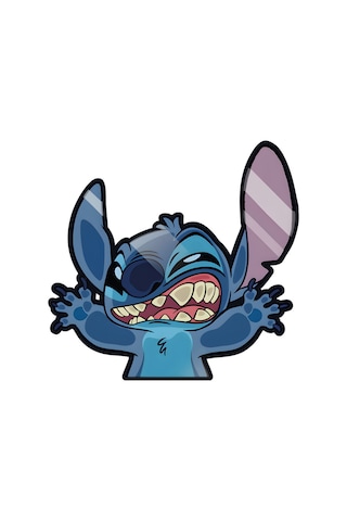 Cama Yapışmış Stitch Sticker 13,5x13 Cm Su Geçirmez Hq Araba Laptop Oto Motor Kask Sticker